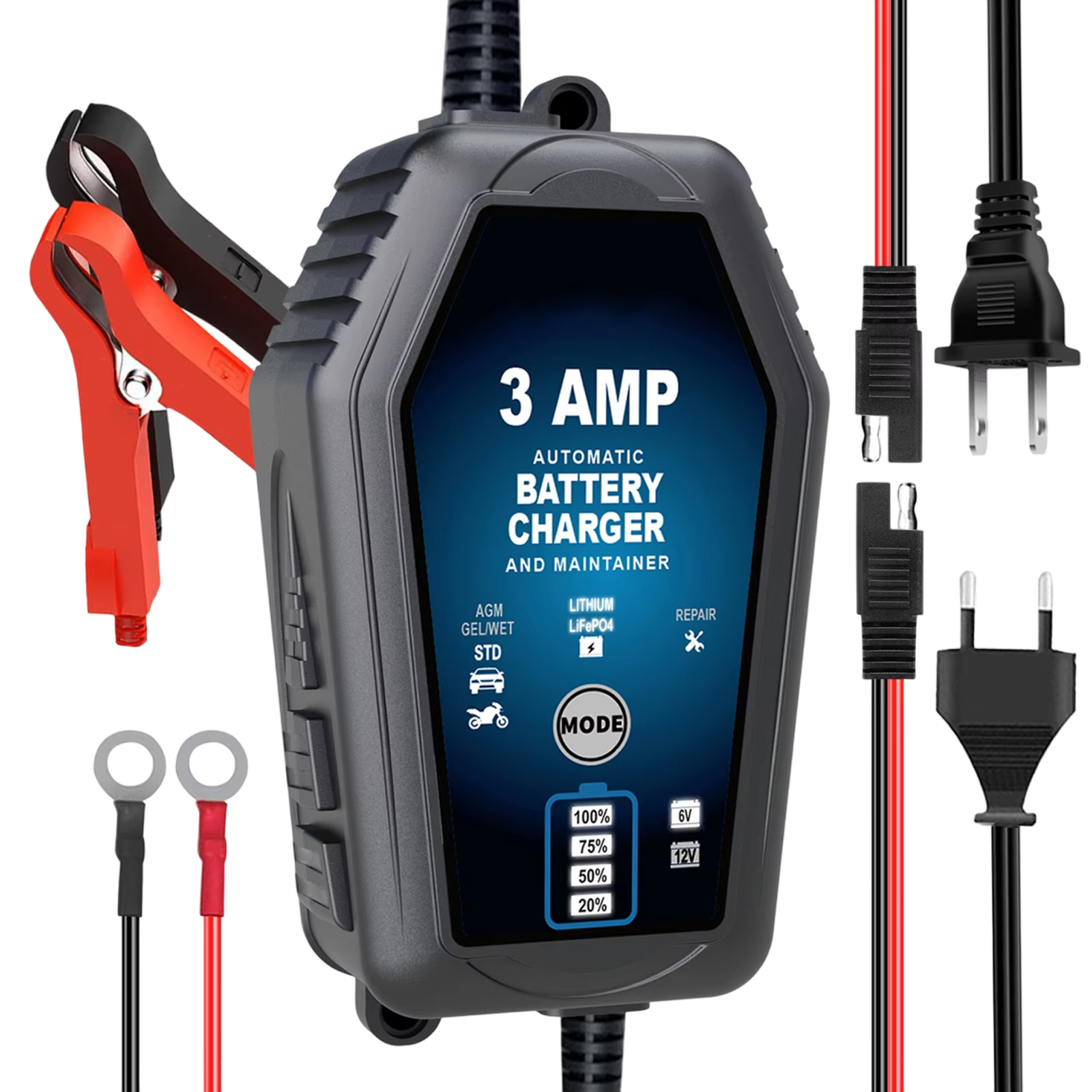 Voltebax 6V/12V Battery Tender with Repair Mode
