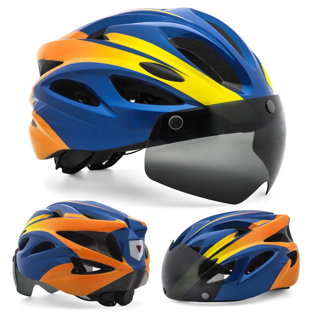 Bolltinux Bike Helmet with Magnetic Goggles and LED Safety Light