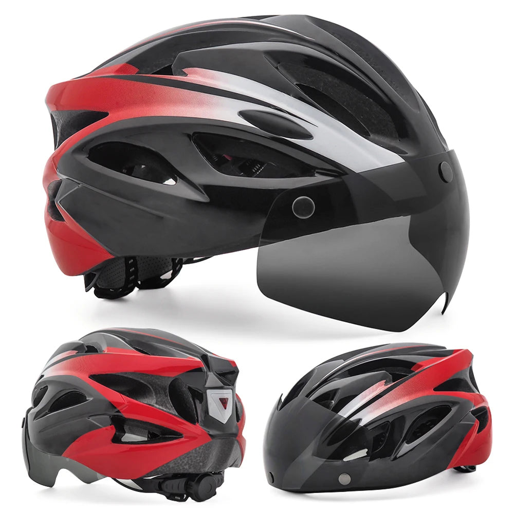 Bolltinux Bike Helmet with Magnetic Goggles and LED Safety Light