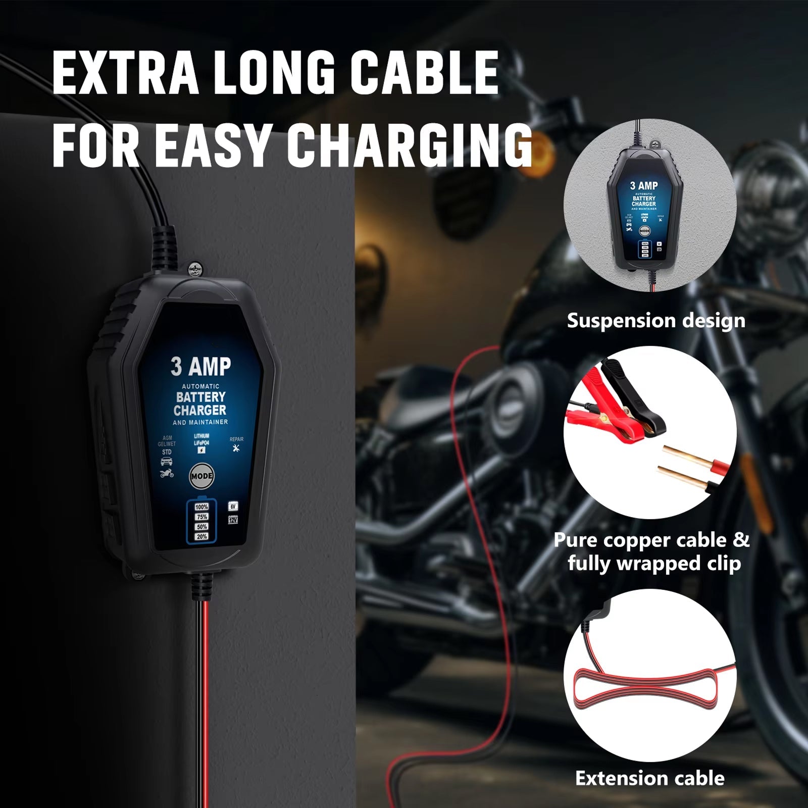 Voltebax 6V/12V Battery Tender with Repair Mode