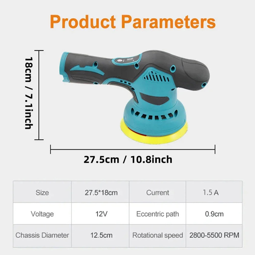 Polltimex Cordless Car Buffer Polisher | Professional Detailing Kit