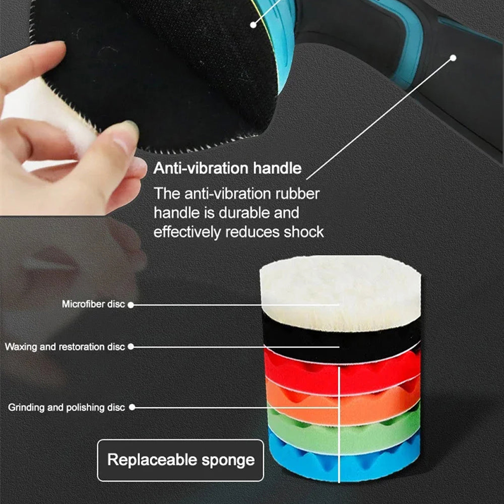 Polltimex Cordless Car Buffer Polisher | Professional Detailing Kit